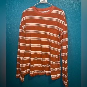 Orange striped collusion long sleeve